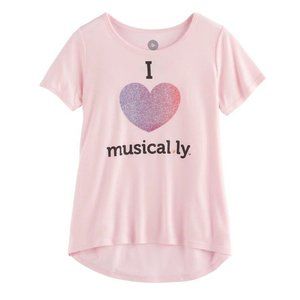 Girls I love Musical.ly Graphic Tee size XL 16 NEW